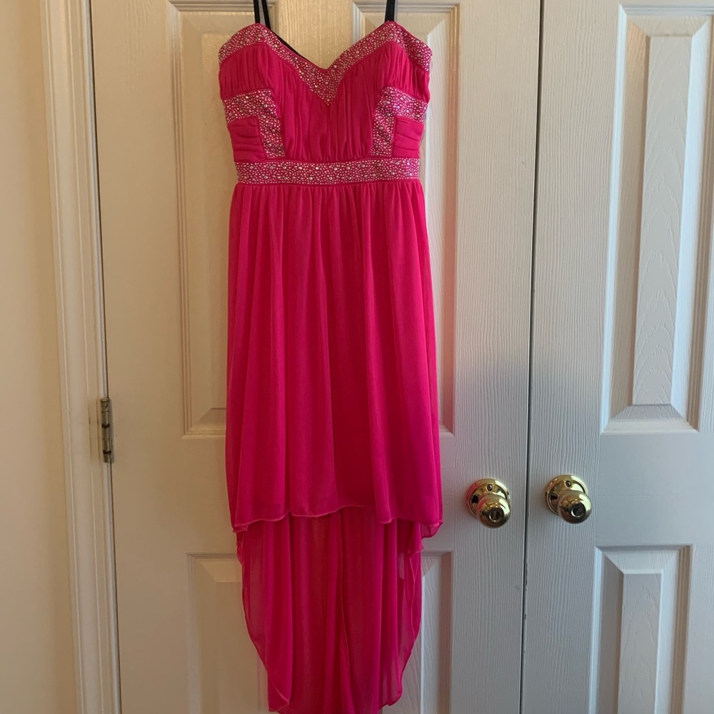 Pink high low dress